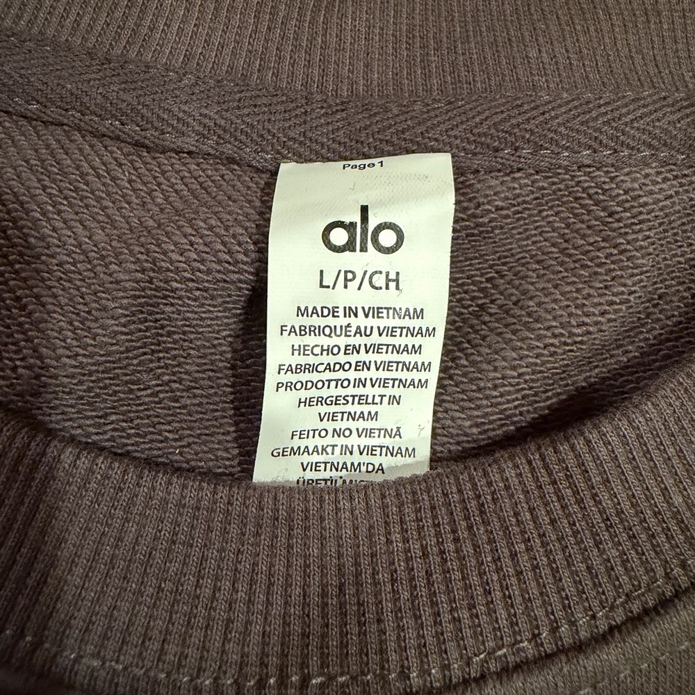 Alo Yoga Women's Cropped Accolade Crewneck Sweatshirt in Espresso - Picture 4 of 4